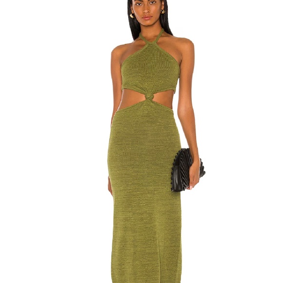 cult gaia Dresses & Skirts - Cult Gaia Cameron Knit Dress in Olive size XS